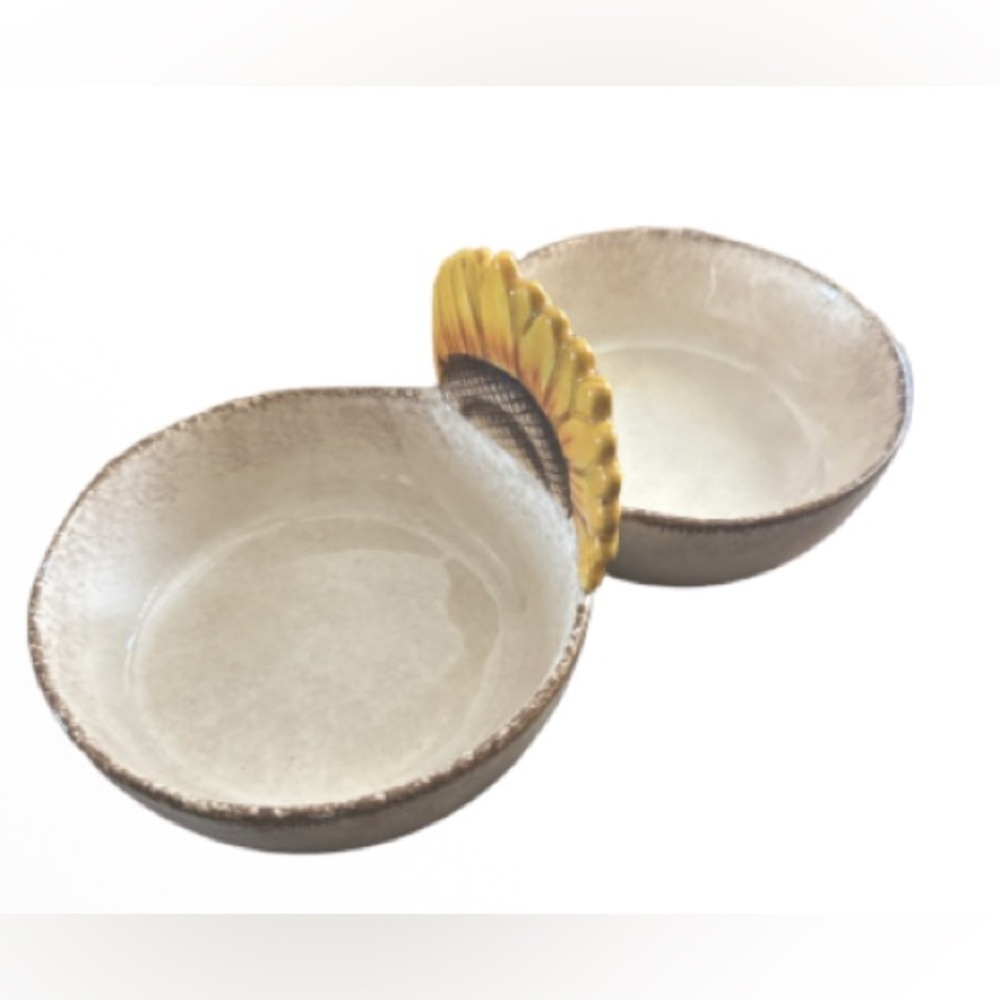Grassland roads sunflower  Ceramic double Bowls